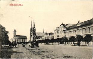 1914 Békéscsaba, Fő tér, templomok, Polgári leány iskola (Rb)