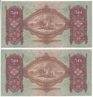 1932. 50P (2x) viszonylag közeli sorszámokkal "D 181 098174", "D 181 098199" T:X...