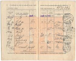 2db-os betétkönyv tétel, benne: Mezőtúr 1919. "M. Kir. Postatakarékpénztár" bejegyzésekkel...