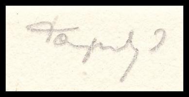 Tempinszky István (1907-1979) 1967. "Emlékül Illyés doktoréknál 1967. III. 12.-én látott Vadász...