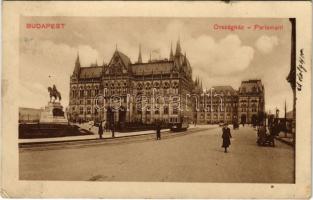 1910 Budapest V. Országház, Parlament, villamos (EK)