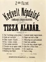 cca 1870-1890 "Magyar Népdalok" (3 db kotta egybekötve): Rákóczy indulója könnyű módszerbe...