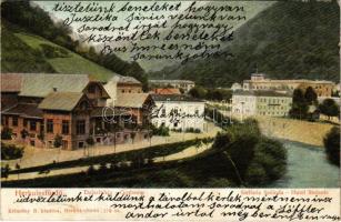 1905 Herkulesfürdő, Baile Herculane; Dalszínház, Stefánia szálloda. Krizsány R. kiadása / Orpheum, Hotel (fl)