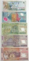 Románia 1998-2001. 1000L-100.000L (5xklf) T:XF-F
Romania 1998-2001. 1000 Lei - 100.000 Lei (5xdiff)...