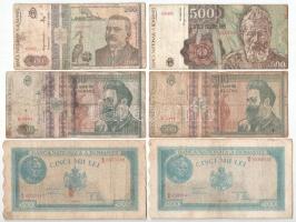 Románia 1945-1994. 200L-100.000L (10db) T:F,VG Romania 1945-1994. 200 Lei - 100.000 Lei (10pcs) C:F,VG