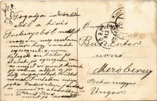 1913 Trebinje + "K. UND K. MILIT. POST TREBINJE" (Rb)