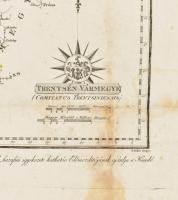 1810 Trencsén vármegye térképe, metszet, foltos, 45×33 cm
