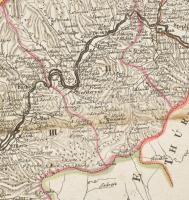 1810 Trencsén vármegye térképe, metszet, foltos, 45×33 cm