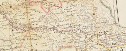 1810 Szatmár vármegye térképe, metszet, foltos, szakadásokkal, 35×45 cm