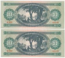 1962. 10Ft (2x) sorszámkövetők "A 958 185106 - A 958 185107" T:UNC
Adamo F6