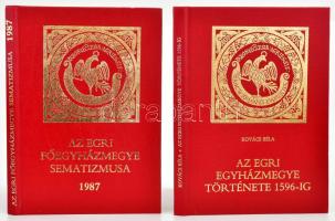 Kovács Béla: Az egri egyházmegye története 1596-ig. Az egri főegyházmegye sematizmusa III. Schematismus Archidiocesis Agriensis III. Eger, 1987, (Egyetemi-ny.) Kiadói aranyozott műbőr-kötés, jó állapotban. + Az egri főegyházmegye sematizmusa 1987. Az egri főegyházmegye névtára 1987. Schematismus Archidiocesis Agriensis Pro Anno Domini MCMLXXXVII. Eger, 1987, (Egyetemi-ny.) Kiadói aranyozott műbőr-kötés, jó állapotban.