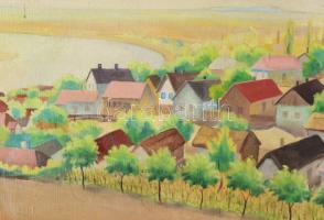 Jelzés nélkül, feltehetően magyar festő, XX. sz. közepe: Dunakanyar. Olaj, vászon, sérült. 69,5x89 c...