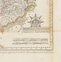 1810 Zemplén vármegye térképe, metszet, foltos, szakadással, 44×33 cm