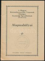 1936 A Magyar Keresztényszociális Vasutasok Országos Gazdasági Egyesületének (V.O.G.E.) Alapszabályai. Bp., Budapesti Hirlap-ny., 32 p. Kiadói tűzött papírkötés, sarkán kis sérüléssel, a címlapon bélyegzővel.