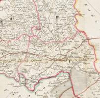 1811 Veszprém vármegye térképe, metszet, foltos, szakadással, 46×34 cm