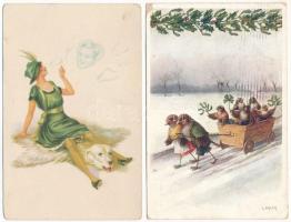 20 db RÉGI motívum képeslap vegyes minőségben / 20 pre-1945 motive postcards in mixed quality