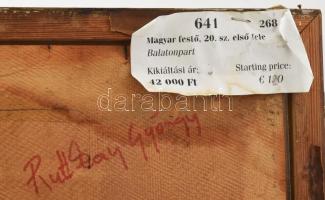 Olvashatatlan jelzéssel: Balaton. Pasztell, papír. Foltos. Üvegezett, kissé sérült fakeretben. 60x43...