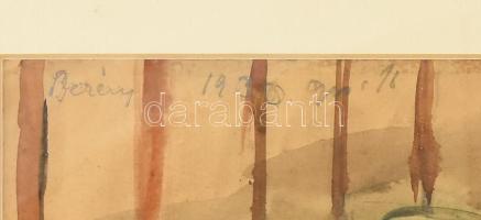 Berény jelzéssel: Alvó gyerek. Akvarell, ceruza, papír. Sérült. Üvegezett fakeretben. 20x28,5 cm