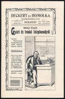 cca 1910 Bp. V. és VI., Deckert és Homolka Elektrotechnikai Gyár illusztrált katalógus, 30p