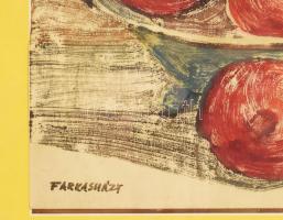 Farkasházy jelzéssel: Csendélet. Monotípia, papír. Üvegezett fakeretben. 32x27,5 cm