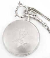 Davosa svájci mechanikus zsebóra, működő, szép állapotban, fém tokkal, fém lánccal d: 45 mm