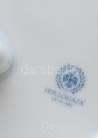 Hollóházi Erika mintás talpas kis váza, matricás, jelzett, hibátlan, m:16 cm