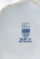 Zsolnay ibolya mintás porcelán váza. Kézzel festett, jelzett (Katona), hibátlan m 15 cm