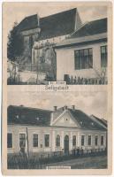 Boldogváros, Seligstadt, Selistat (Brassó, Brasov); Ev. Kirche, Gemeindehaus / Evangélikus templom, községháza / Lutheran church, town hall (EK)