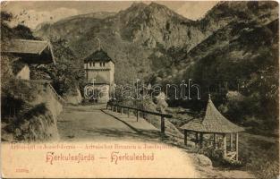 1900 Herkulesfürdő, Baile Herculane; Artézi kút és József forrás / Artesischer Brunnen und Josefsquelle / mineral water well and spring (EK)