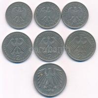 NSZK 1976-1984. 1M Cu-Ni (3xklf) + 1974-1990. 2M Cu-Ni (3xklf) + 1975D 5M Cu-Ni T:XF-F GFR 1976-1984...