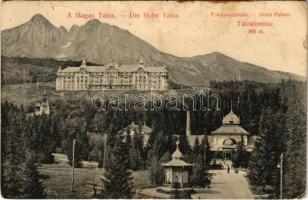 1910 Tátralomnic, Tatranská Lomnica (Magas Tátra, Vysoké Tatry); Palota szálloda. Divald Károly műintézete 1823-1909. / Hotel Palace (fl)