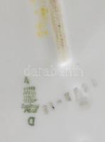 4 Zsolnay lila virágos mintás pecsenyés, salátás, stb kínáló tál és egy szószos. Matricás, jelzett, ...