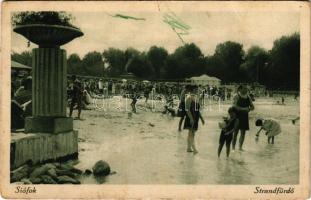 1928 Siófok, Strandfürdő, fürdőzők (fl)