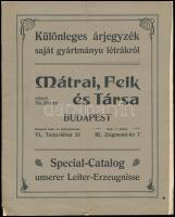 1904 Mátrai, Feik és Társa Szabadalmaztatott Fa-szíjkorong- és Létragyár katalógusa, borítón szakadással, 8p