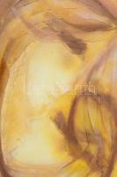 Macskássy Izolda (1945-2021): Hölgy virágkoronával. Vegyes technika, selyemkollázs, jelzett. Hátolda...