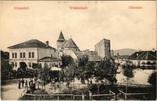 Vidombák, Weidenbach, Ghimbav (Brassó); Gemeinde Amt, Grosses Wirtshaus / Vendéglő, Városháza. H. Zeidner No. 60. / restaurant, town hall