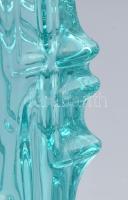 Vladislav Urban (1937-2022), Sklo Union: Design üveg váza. cca 1960, öntött, anyagában színezett tür...