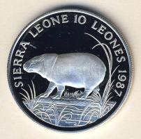 Sierra Leone 1987. 10L Ag "WWF-Törpevíziló" T:PP Csak 25.000db! Tanúsítvánnyal!