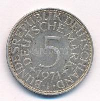 Német Szövetségi Köztársaság 1971F 5M Ag T:XF patina Federal Republic Germany 1971F 5 Mark Ag C:XF patina Krause KM#112.1