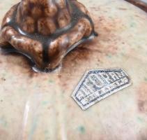 Alforan Keramik art deco bonbonier, címkével jelzett, kis kopással, d: 17 cm, m: 11 cm