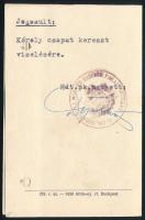 1944 Bp., Török Kálmán tartalékos hadnagy (Muraszombat, 1897) számára kiállított fényképes emléklap