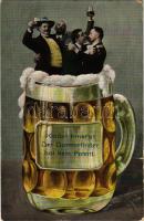 1909 Kinder trinkt's! Der Dursterfinder hat kein Patent / beer drinking (kis szakadás / small tear)