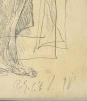 Porkoláb Zoltán (1952-): Petrarca álma, 1998. Ceruza, papír, jelezve jobbra lent. Üvegezett fakeretb...