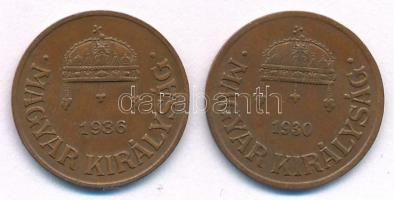 1930-1936. 1f bronz (2xklf) T:AU,XF