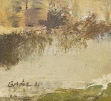 Gaál Imre Péter (1921-2013): Táj. Olaj, farost, jelzett, fa keretben, 59x79 cm