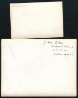 1944 Budapest, Fortuna utca 21., katonai bunker, 2 db fotó hátoldalon feliratozva, 5,5×8 és 9×12 cm-...