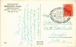 1942 Budapest XIV. Nemzetközi Vásár "Háborús Vásár" + So. Stpl (EK)