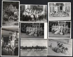 cca 1930-1950 Főként cserkésztábori felvételek, 24 db fotó, közte egyformák, 9×13 cm