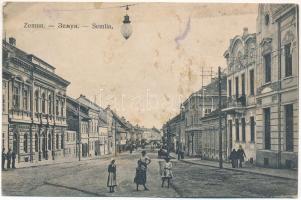 1910 Zimony, Semlin, Zemun; utca / street (ázott / wet damage)