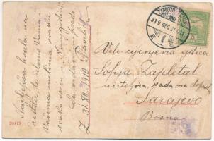 1910 Zimony, Semlin, Zemun; utca / street (ázott / wet damage)